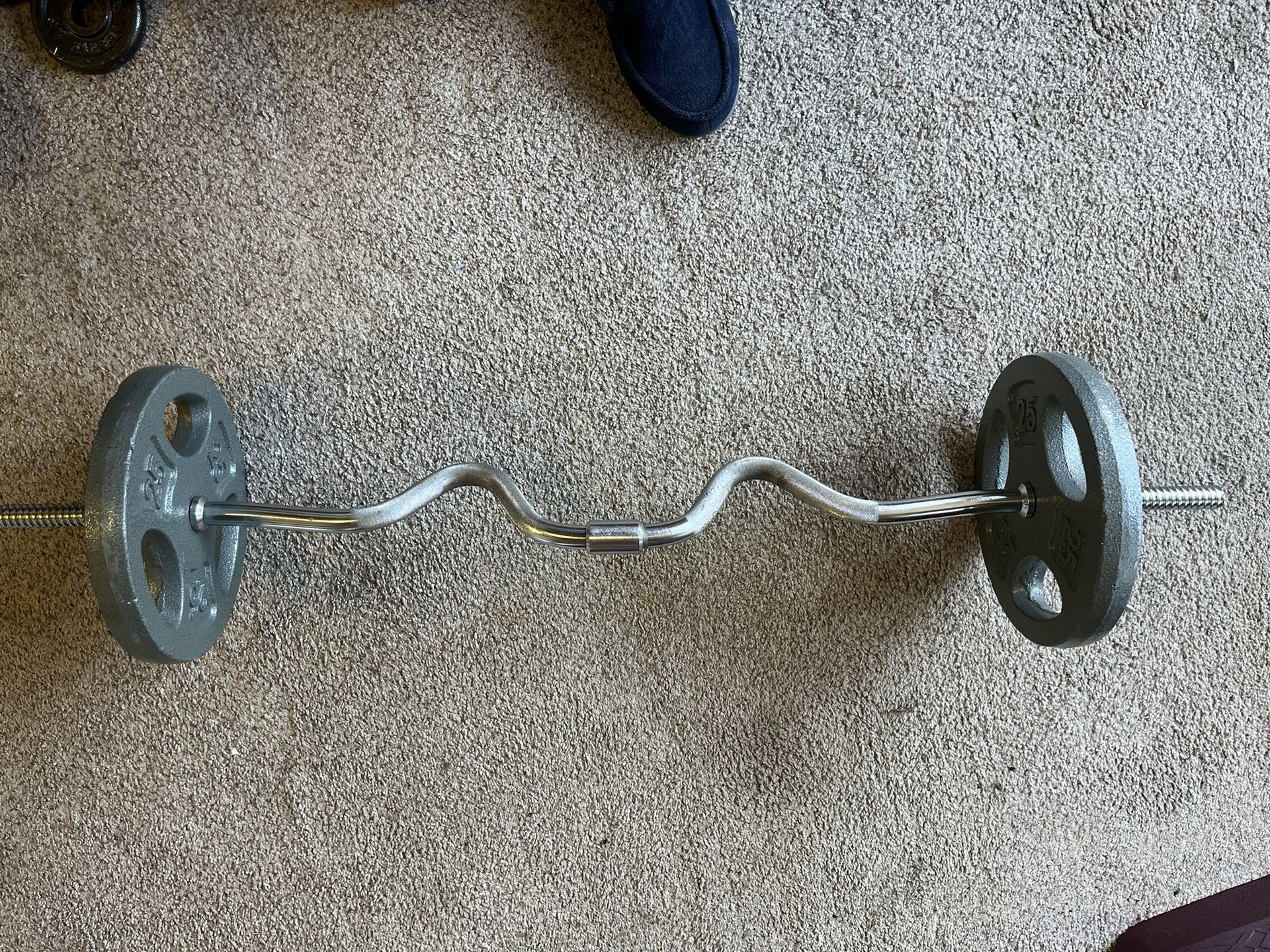 Curl Bar And 50lbs