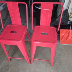 Set Of Red Stools  In New Condition  60.00 For Both