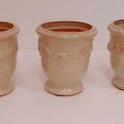 3 Cream Pottery Vases from Napa Home & Garden
