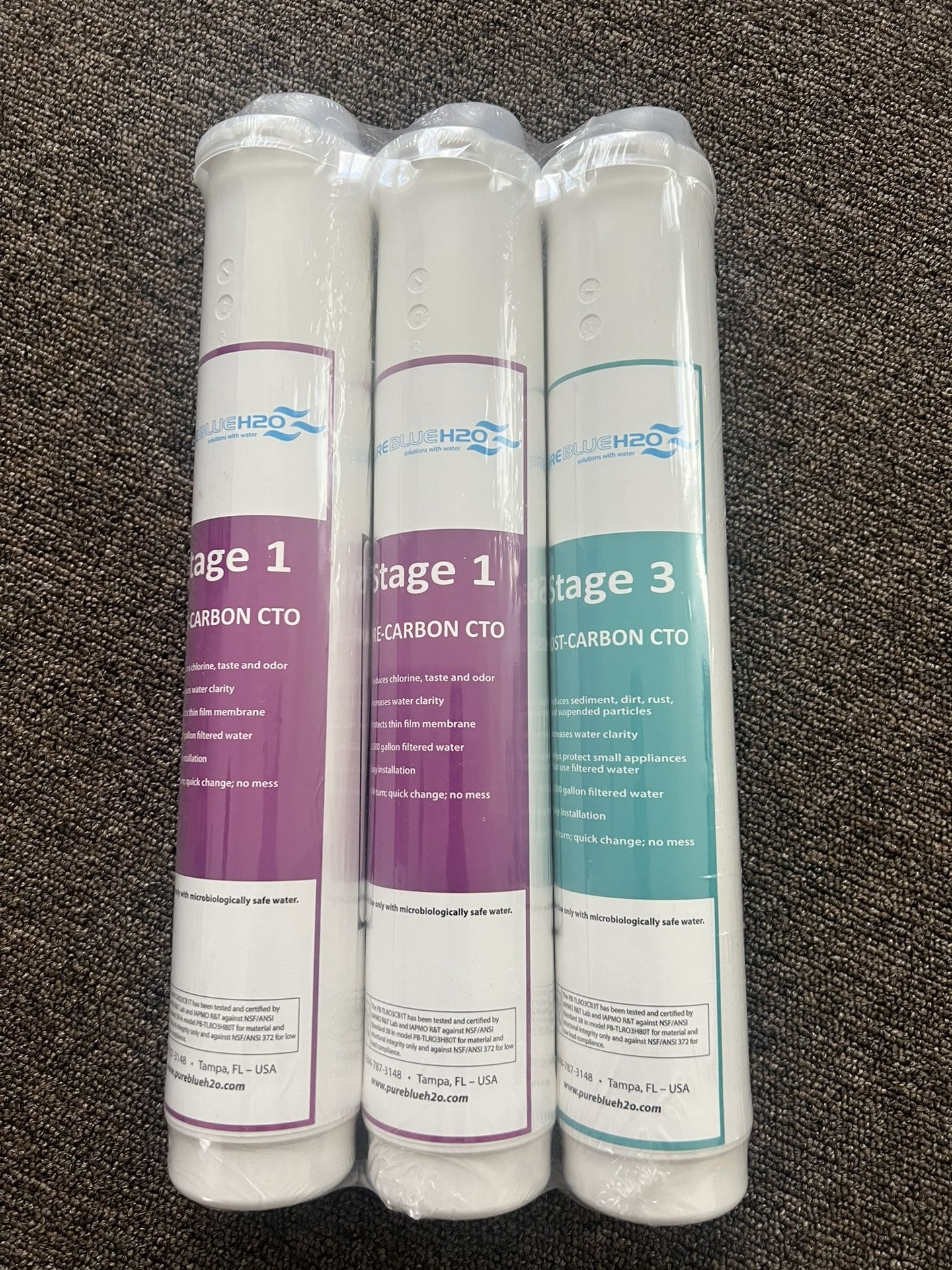 Pure Blue 3-Stage 1:1 Ultra 80 GPD Certified Reverse Osmosis System Replacement Filter - Stage 2 Membrane Filter