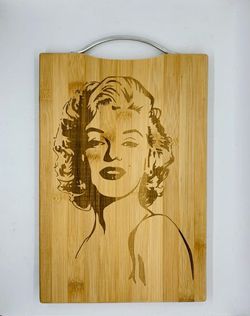 Marilyn Monroe Laser Engraved Bamboo  Cutting Board 