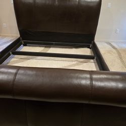 Leather King Sleigh Bed