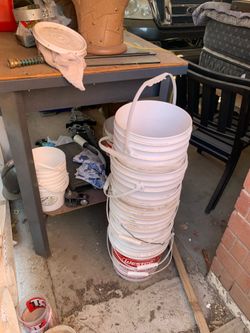 White buckets useful tool