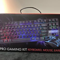 LVLUP Pro Gaming Kit, Includes Keyboard, Mouse & Earbuds