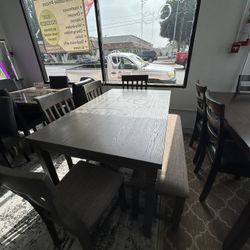 Gray Dining Table Set 