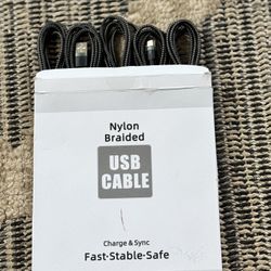 5 PIECES IPHONE IPAD LIGHTNING 10 FEET LONG CABLES FOR CHARGING AND DATA TRANSFER FOR ALL IPHONES UP TO 14 REG AND PRO