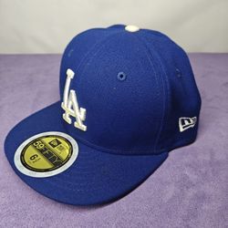 Size 6.5 New Era 59FIFTY Los Angeles Dodgers Authentic Collection fitted cap in royal blue