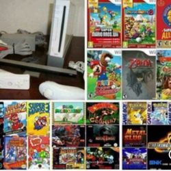 NINTENDO WII with 500 WII and GAMECUBE GAMES