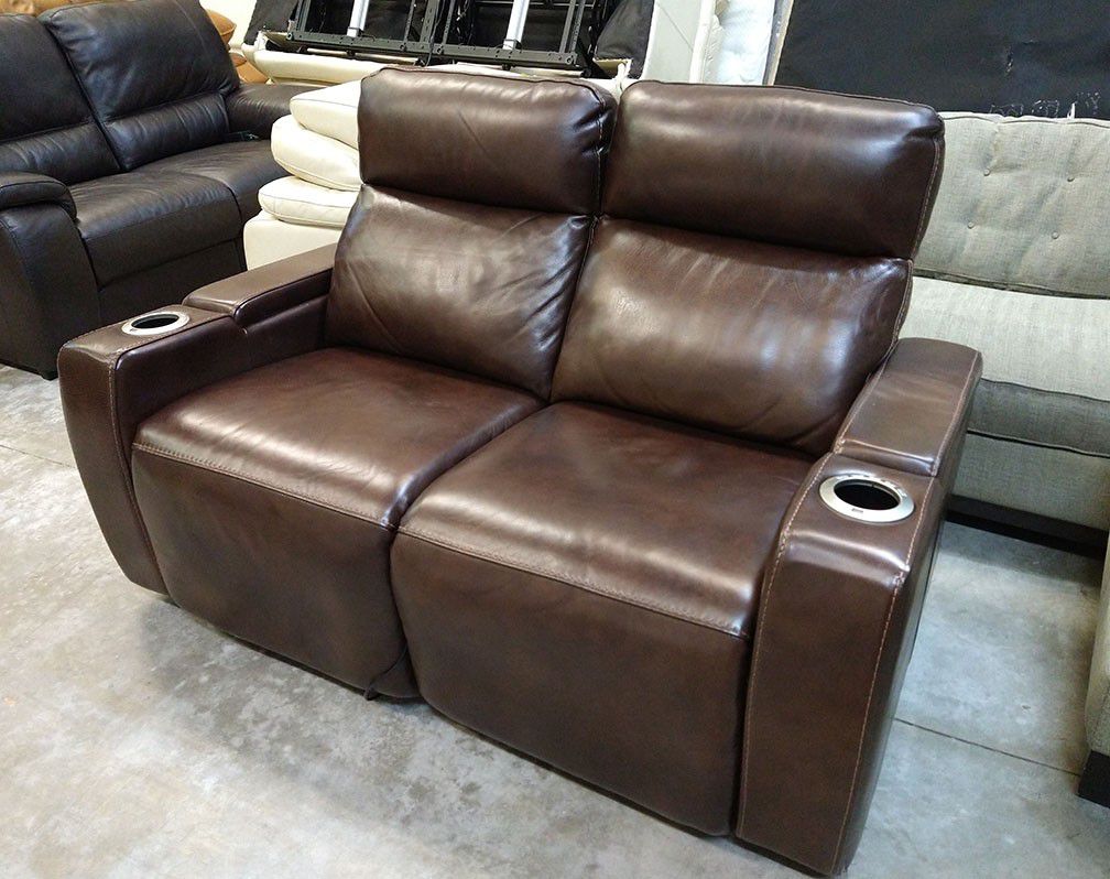 Oaklyn Italian leather loveseat sofa