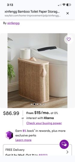 Bamboo slim hand woven Storage Basket with lid