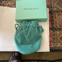 Small Tiffany Blue Box Empty And Blue Draw String Bag Used 