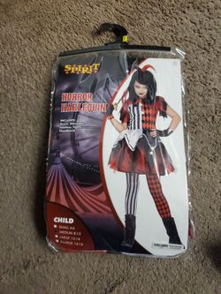 Horror Harlequinn Costume; Size 8-10
