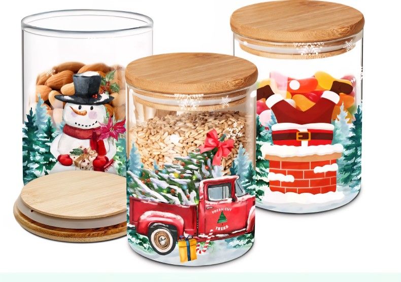 Christmas Glass Storage Jars