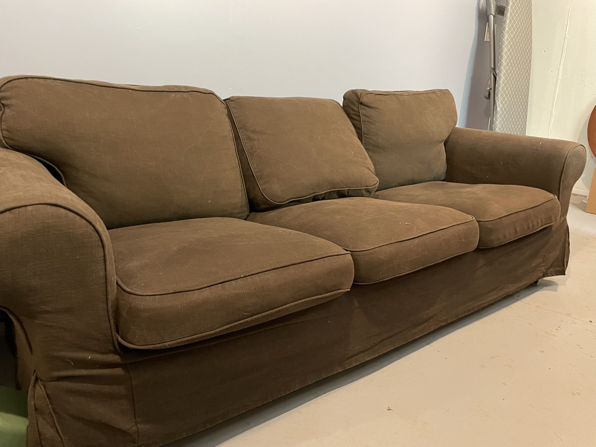 IKEA Ektorp Couch with Brown Cover