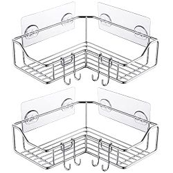 TETOTE Corner Shower Caddy 2-Pack – Stainless Steel Bathroom Shelves