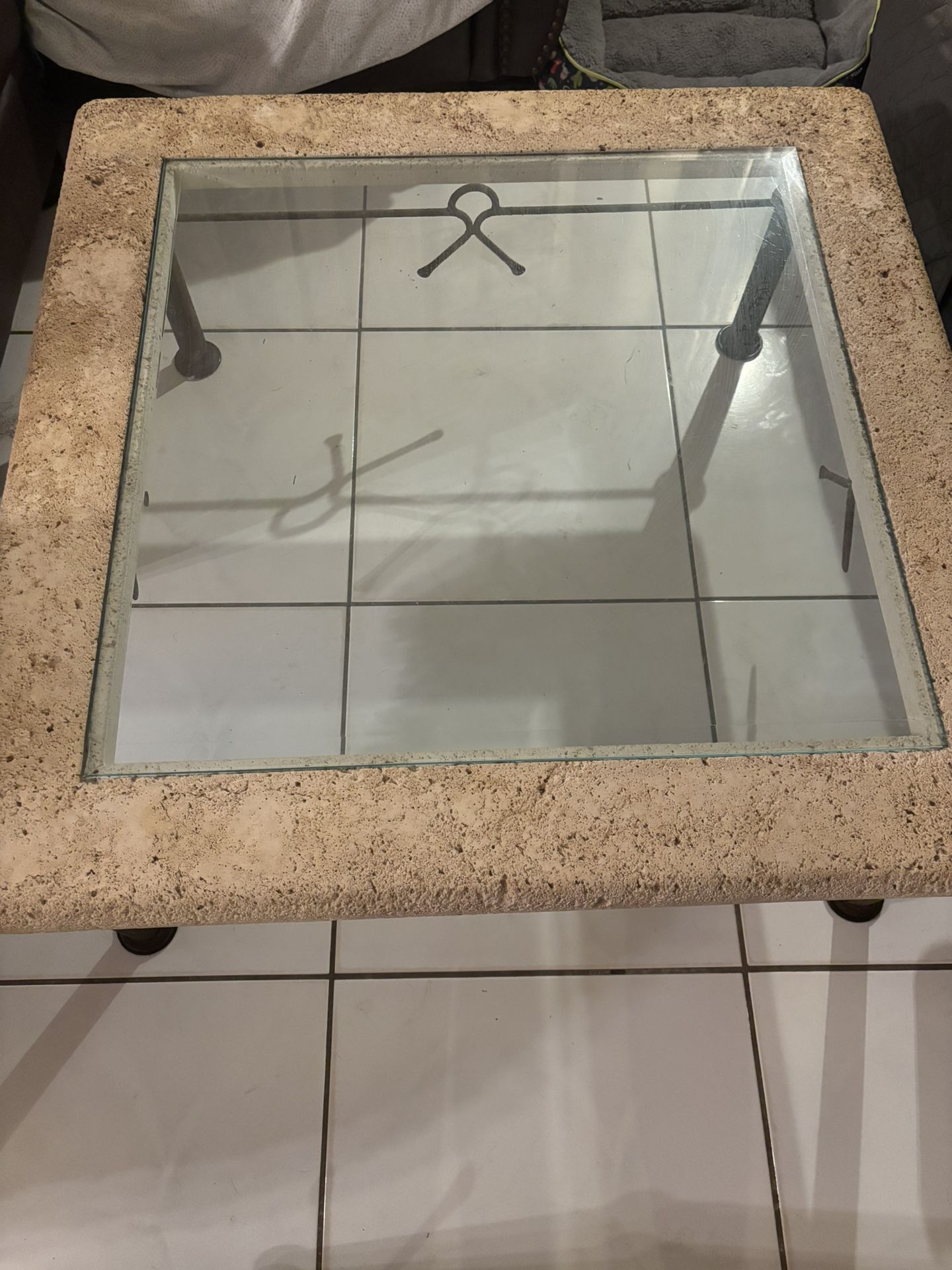 Coral & Glass Coffee Table