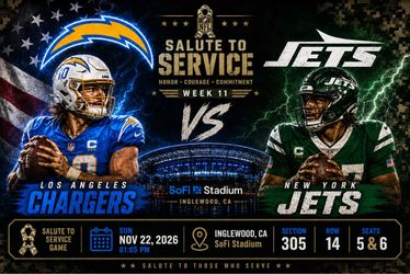 NFL Chargers vs Jets Tickets – Nov 22, 2026