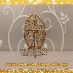DECORATIVE METAL CANDY HOLDER EGG
