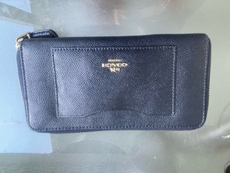 Navy blue leather wallet