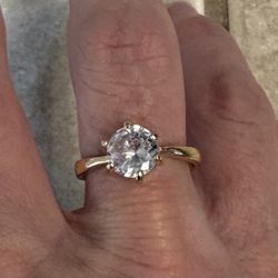 New CZ 3 kt gold filled wedding ring size 9