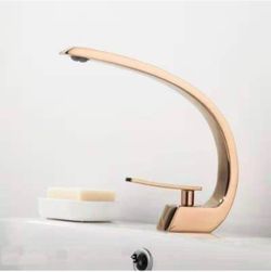 Bathroom Basin Faucet Hot and Cold Black Mixer Lavotory Vessel Sink Taps Brass(Rose Gold) $65
