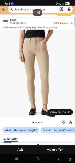 Levi's 721 Utility High Rise Skinny Jeans
