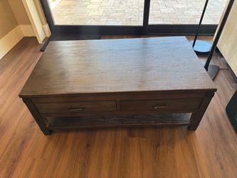 Living Spaces - Livingston Coffee Table - Rustic Brown