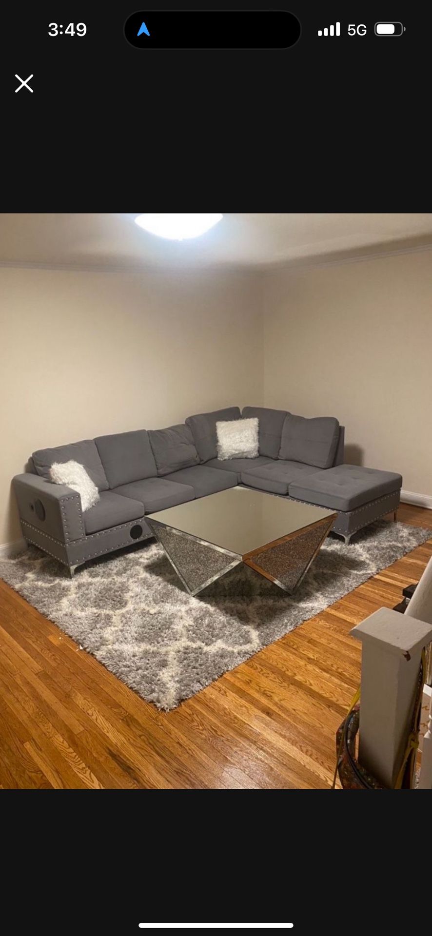 Small sectional with lights, Bluetooth and speakers!!! Asking $500 Obo