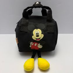 Disney x Zara Mickey Mouse Small Nylon Zip Black Mini Bag with Plush Legs