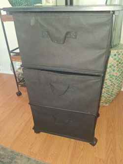Black rolling cart