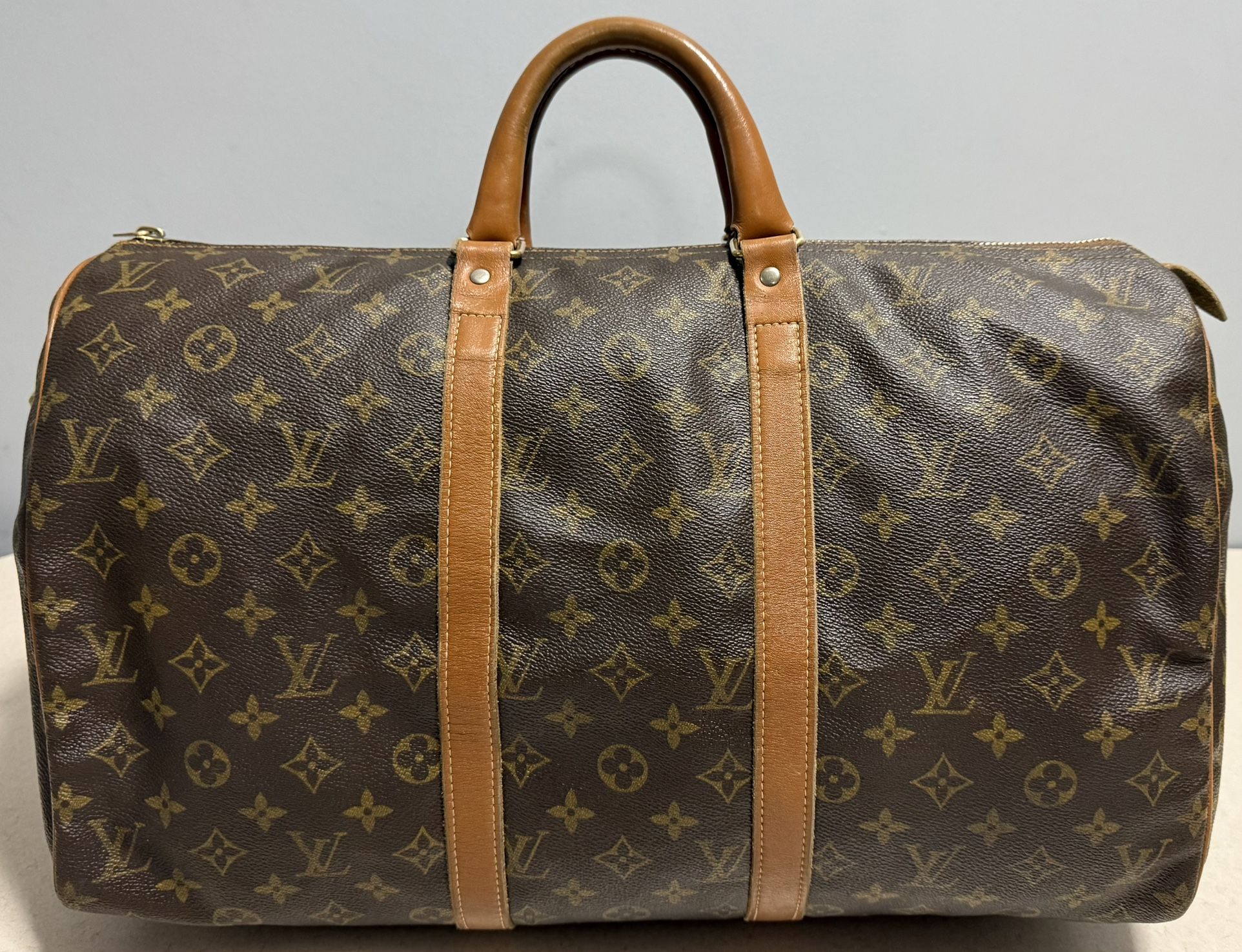 Louis Vuitton Vintage French Co Keepall 45 Monogram Canvas Leather