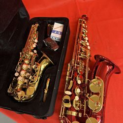 Nice Gold Curved Soprano Saxophone with New Box of Reeds $360 Firm