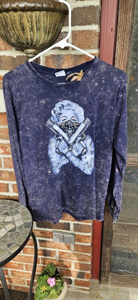 Marilyn Monroe Rhinestone Graphic Long Sleeve T-shirt