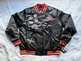 New Starter San Francisco 49ers Championships Jacket WOMENS Size XL Black Red