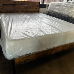 Queen Mattress And Bed frame For $550. Zero Down Financing Available 