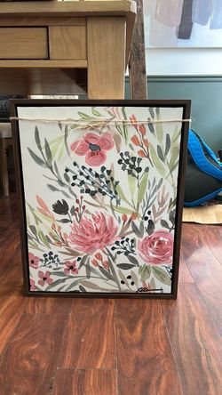 Framed Floral Watercolor Canvas Wall Art