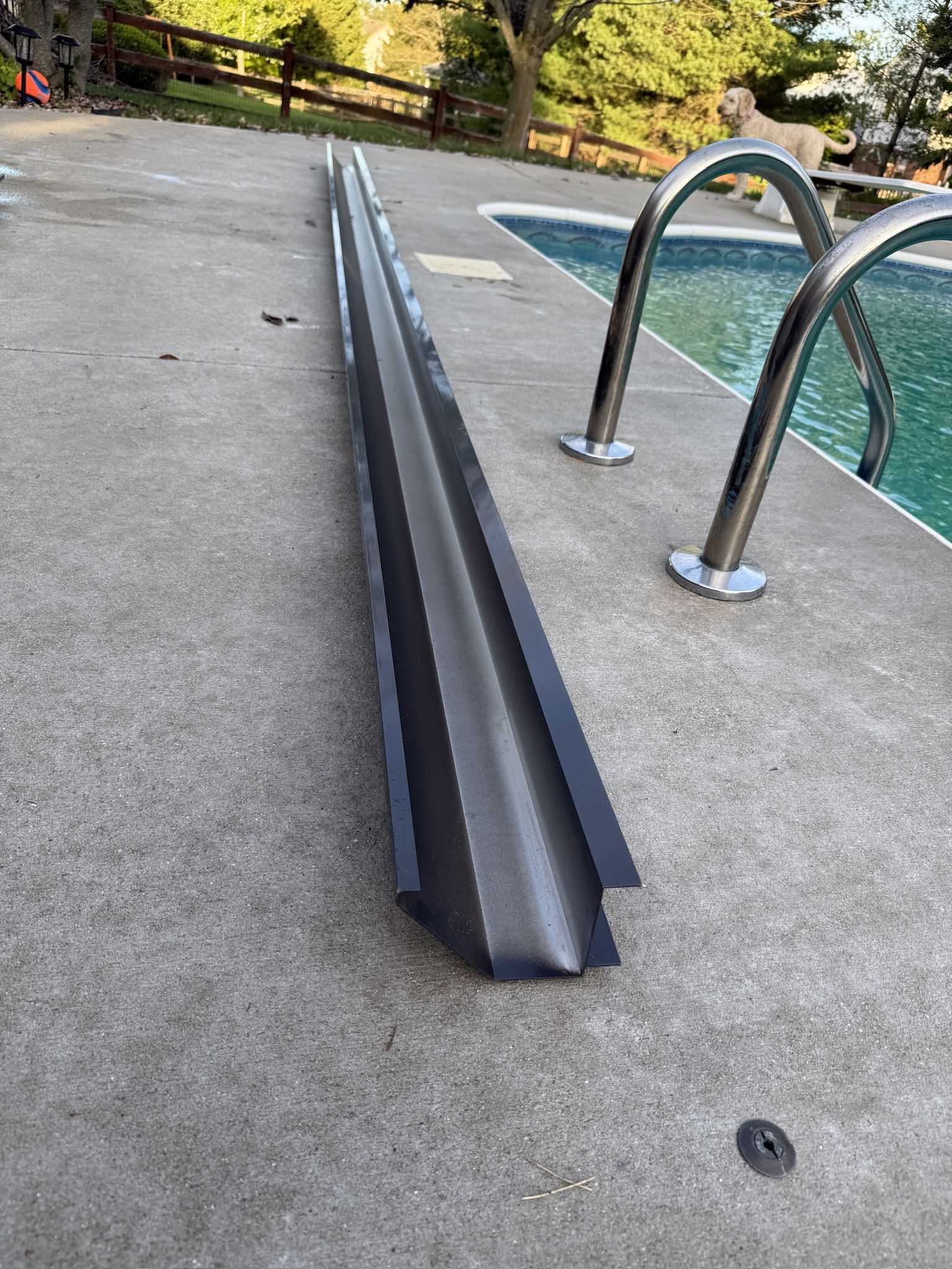 Large 15’ Sections of Heavy Gauge Gutters! Color is bronze. 2 available and brand new!