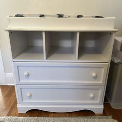 White Changing Table with Storage 
