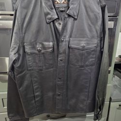 Women's Leather Shirt Jacket 