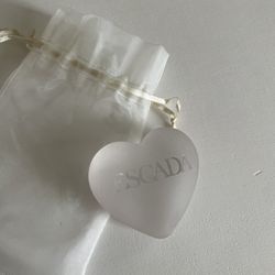 Escada Frosted Heart Paperweight Vanity Decor 