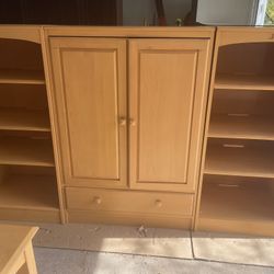 Audio Cabinet With Side Bookcase