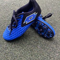 Lotto Forza Youth Jr Soccer Cleats Black Blue Size 1