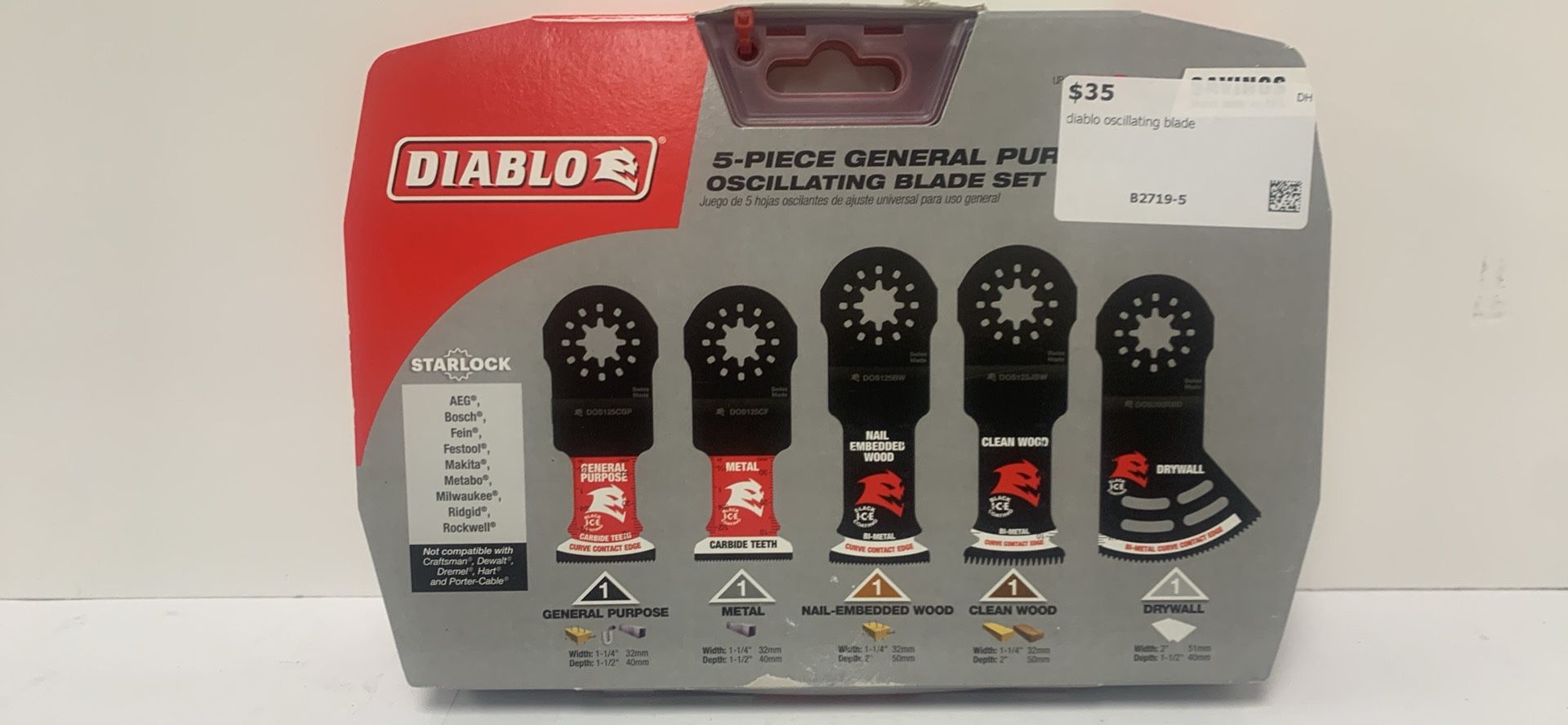 Diablo by Freud DOS5S 5 pc Starlock General Purpose Oscillating Blade Set DOS5S