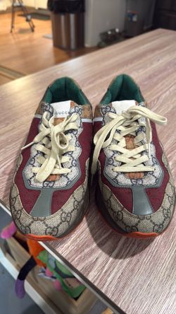 Gucci Shoes Rhyton Beige Brick Red Sneakers Women’s Size 40  (8)