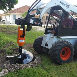 Excavator, Bobcat and Dump trailer