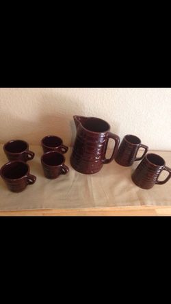 Vintage (1950s) Marcrest Set of mugs and serving dishes