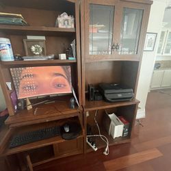 Book Shelf And Computer Desk