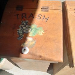 Antique Wood trash And Vegetable Bins..