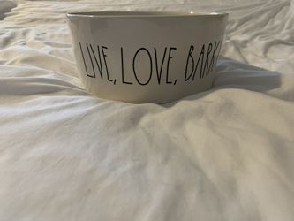 Rae Dunn Ceramic Pet Dog Bowl - Live, Love, Bark