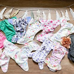 19pc darling patterned Bulk cloth diaper + reusable charcoal inserts bundle